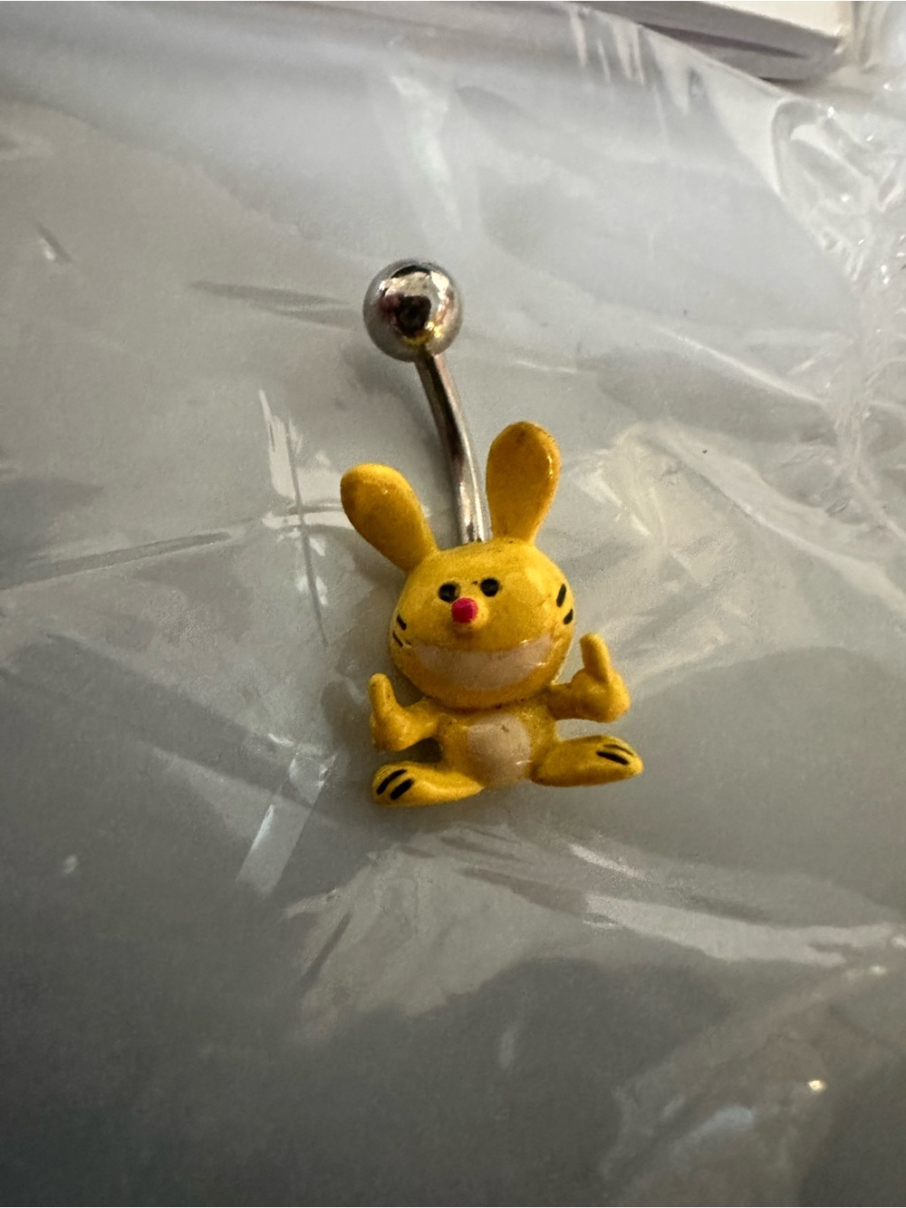 Yellow Bunny Belly Ring